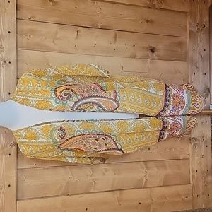 Live 4 Truth Open Front Long Coverup Boho Hippie Ethnic Glam Size L Colorful
